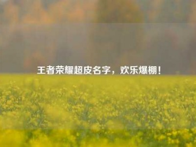 王者荣耀超皮名字，欢乐爆棚！