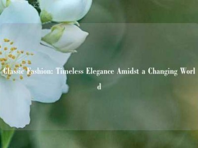 Classic Fashion: Timeless Elegance Amidst a Changing World