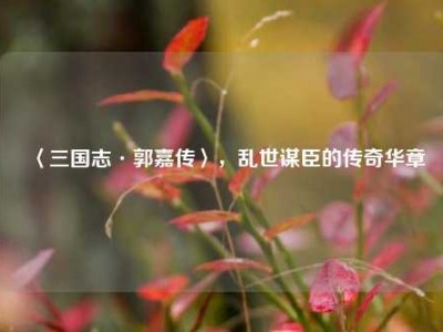 〈三国志·郭嘉传〉，乱世谋臣的传奇华章