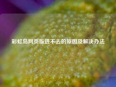 彩虹岛网页版进不去的原因及解决办法