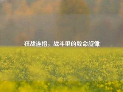 狂战连招，战斗里的致命旋律
