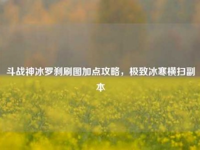 斗战神冰罗刹刷图加点攻略，极致冰寒横扫副本