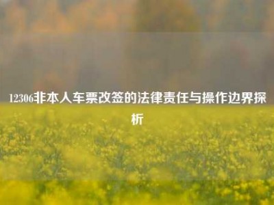 12306非本人车票改签的法律责任与操作边界探析