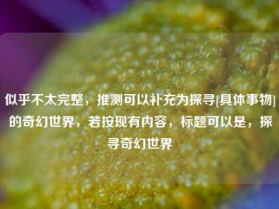 似乎不太完整，推测可以补充为探寻[具体事物]的奇幻世界，若按现有内容，标题可以是，探寻奇幻世界