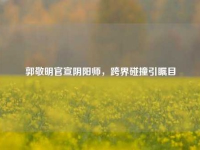 郭敬明官宣阴阳师，跨界碰撞引瞩目