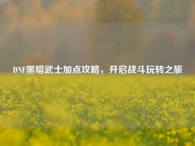 DNF黑暗武士加点攻略，开启战斗玩转之旅