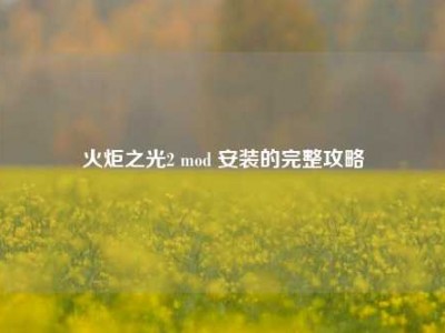 火炬之光2 mod 安装的完整攻略