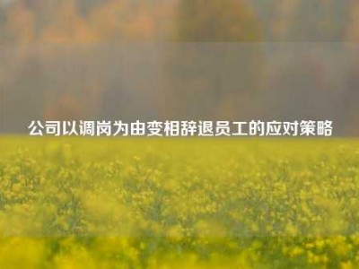 公司以调岗为由变相辞退员工的应对策略