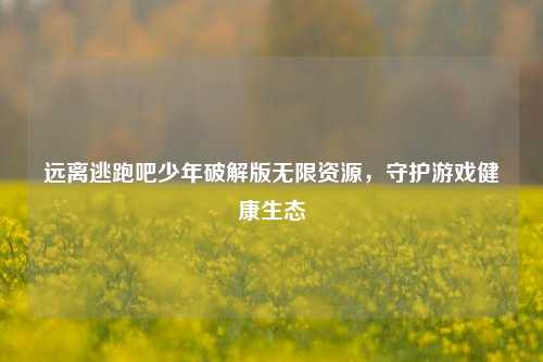 远离逃跑吧少年破解版无限资源，守护游戏健康生态